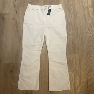 NWT Ann Taylor White Jeans Size 12P The Boot Crop Jeans High Rise $119